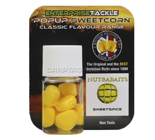 Искусственная плавающая насадка Enterprise Tackle Pop Up Sweetcorn Nutrabait Sweet Spice Yellow Сладкие специи